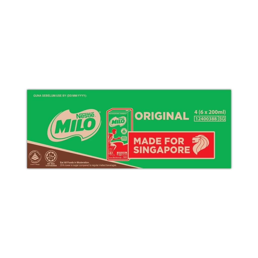 Milo UHT Chocolate Malted Milk Original Packet Drink (24x200ml) - Image 2