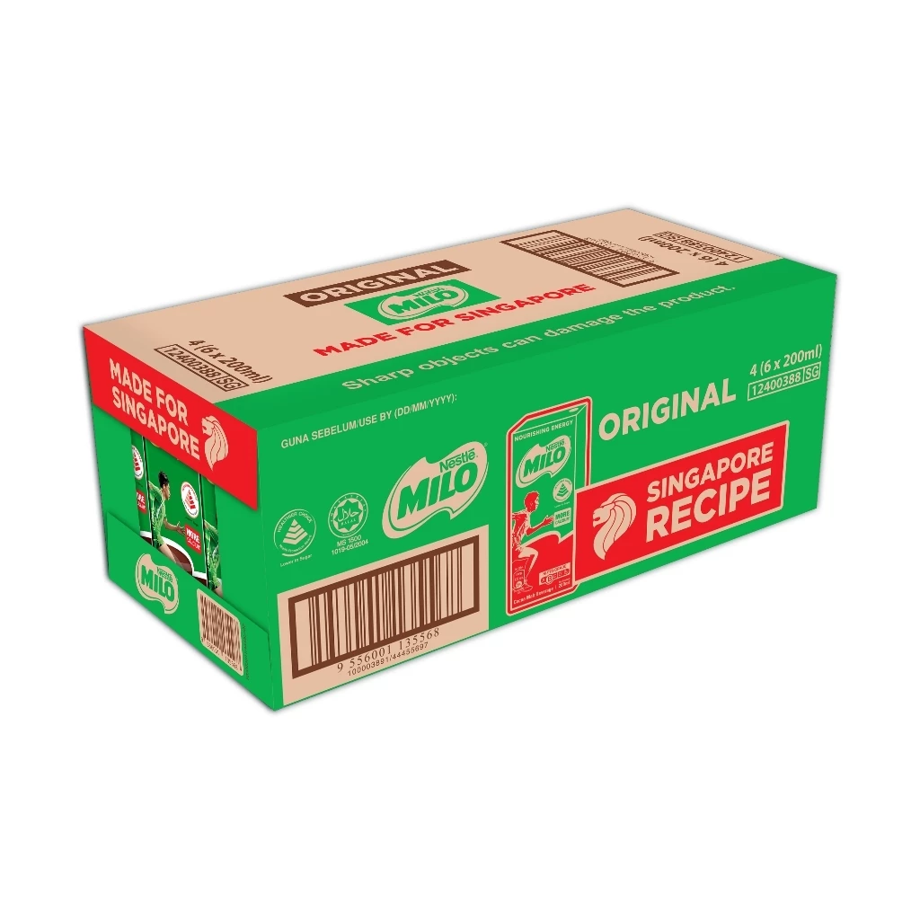 Milo UHT Chocolate Malted Milk Original Packet Drink (24x200ml) - Image 3